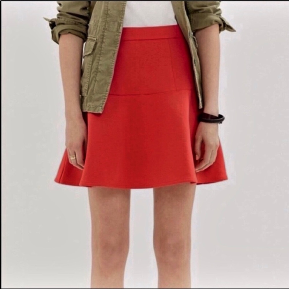 Madewell Red Wavelength Stretch Circle Skirt